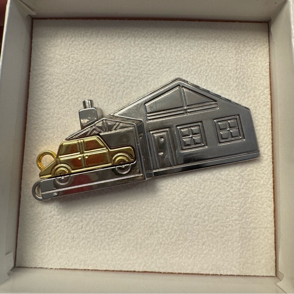 24 Karat Silver and Gold House with Car Keychain